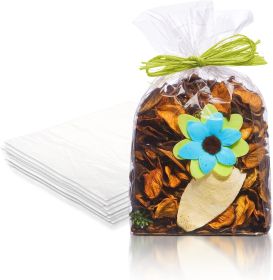 Clear Plastic Bags 6" x 3" x 12". Pack of 100 Large Gusseted PE 2 mil Pouches with Bottom. Plastic Flat Treat Bags. Cellophane Food Storage & Packagin