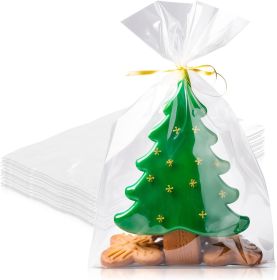 Clear Plastic Bags 4" x 2" x 8". Pack of 50 Small Gusseted PE 2 mil Pouches with Bottom. Plastic Flat Treat Bags. Cellophane Food Storage & Packaging