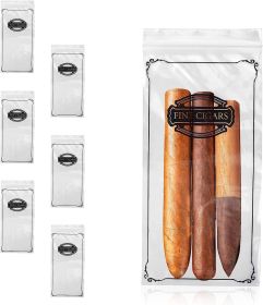Poly Zipper Cigar Bag 5 x 10; Pack of 1000 Fine Clear Plastic Bags for Cigars; 2 Mil Thick Clear Poly Bags; Tamper-Proof Small Zipper Bags; Reclosable