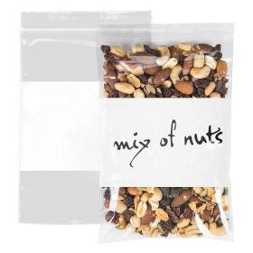 Pack of 1000 Zipper Bags with Write-On Block 6 x 9. Clear Polyethylene 2 mil Pills Bags for Packing and Storing 6x9. Plastic bags for industrial; food