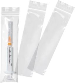 Pack of 1000 Syringe Bags; Clear 2 x 8. Zipper Pharmacy Bags 2x8. Thickness 1.5 mil. Jewelry Organizer Bags; Pills Bags. Plastic Poly Bags for Infirma