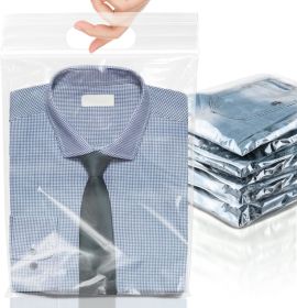 Die Cut Zipper Bags 13" x 15"; Pack of 50 Clear Bags with Handles and 3 Inch Lip; Waterproof Zip Poly Bags Reclosable; Thick 3 Mil Clear Plastic Bags