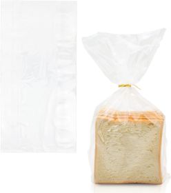 Pack of 100 Poly Bakery Bread Bags 6 x 3 x 15 Clear Gusseted Bags 6 x 3 x 15 Polyethylene Bags Thickness 0.65 Mil Poly Bags for Home Bakeries Food Ind