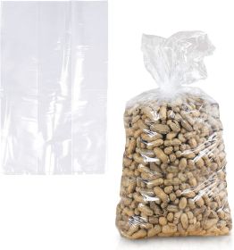 Pack of 100 Clear Gusseted Poly Bags 8 x 4 x 20 Clear Polyethylene Bags 8x4x20 Expandable Side Gusset Bags Thickness 2 Mil for Food Service Industrial