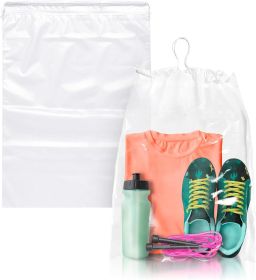 Clear Drawstring Bags 12' x 16'; Pack of 1000 Waterproof Drawstring Gift Bags; 2 Mil Polyethylene Travel Shoe Bags for Packing; Shipping; Storage; Sho