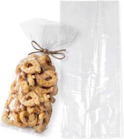 Clear Gusseted Poly Bags 5 x 3.5 x 12; Clear Polyethylene Bags Pack of 100; 1 Mil Expandable Side Gusset Bags 5 x 3 1/2 x 11 1/2 for Food Service Indu
