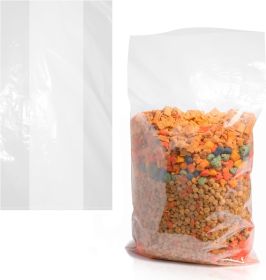 Pack of 400 Jumbo Gusset Poly Bags on Roll 16 x 14 x 30. Large Perforated Clear Bags 16x14x30. Thickness 2 Mil. Expandable Plastic Bags for Industrial