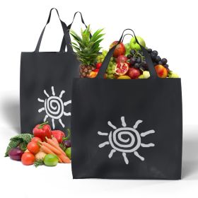 Pack of 100 Non-Woven Polypropylene Bags 12.5 x 8.5 x 13.5. Black Shopping Polypropylene Bags 12 1/2 x 8 1/2 x 13 1/2. Great for Industrial; Foodservi