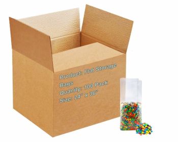 Pack of 100 X-Large Jumbo Poly Bags 24 x 36 Flat Storage Bags Heavy Duty Open Top Bags 24x36 Thickness 4 mil Clear Plastic Bags for Storing and Transp