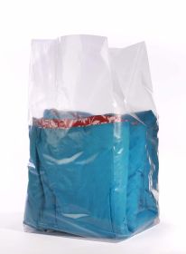 Pack of 100 Jumbo Gusset Bags 24 x 20 x 48. Extra Large Plastic Expandable Bags 24x20x48. Thickness 2 mil. Clear Polyethylene Bags for Industrial; Foo