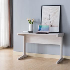 Laptop Desk with I- Shaped Legs, Spacious Desktop in White Oak