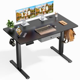 Sweetcrispy Electric Standing Desk with Drawer Adjustable Desk Ergonomic Rising Desk Computer Workstation,48 x 24 Inches Black