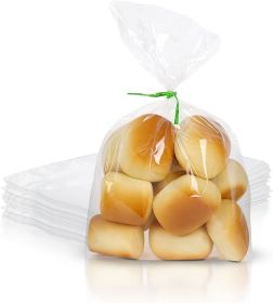 Poly Bakery Bread Bags 6 x 3 x 12. Pack of 100 Bread Loaf Packing Bags 6x3x12 Clear Gusseted Bags. Ultra Thin Polyethylene Bags 1 Mil Thick for Home B